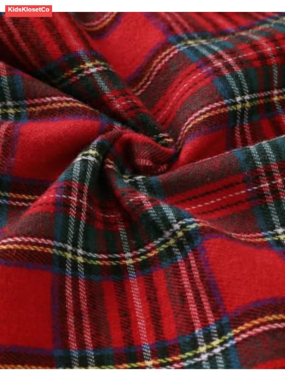 Girls Long Sleeve Plaid Dress with Peter Pan Collar - Picture 5 of 6